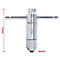 Metallischer Gewindebohrer mit drehbarem Griff. Aufschrift: KS TOOLS; M5-M12. Maße: 110 mm.